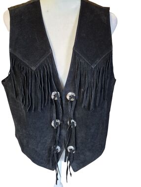 Rock Creek Women's Black Suede Fringe Vest